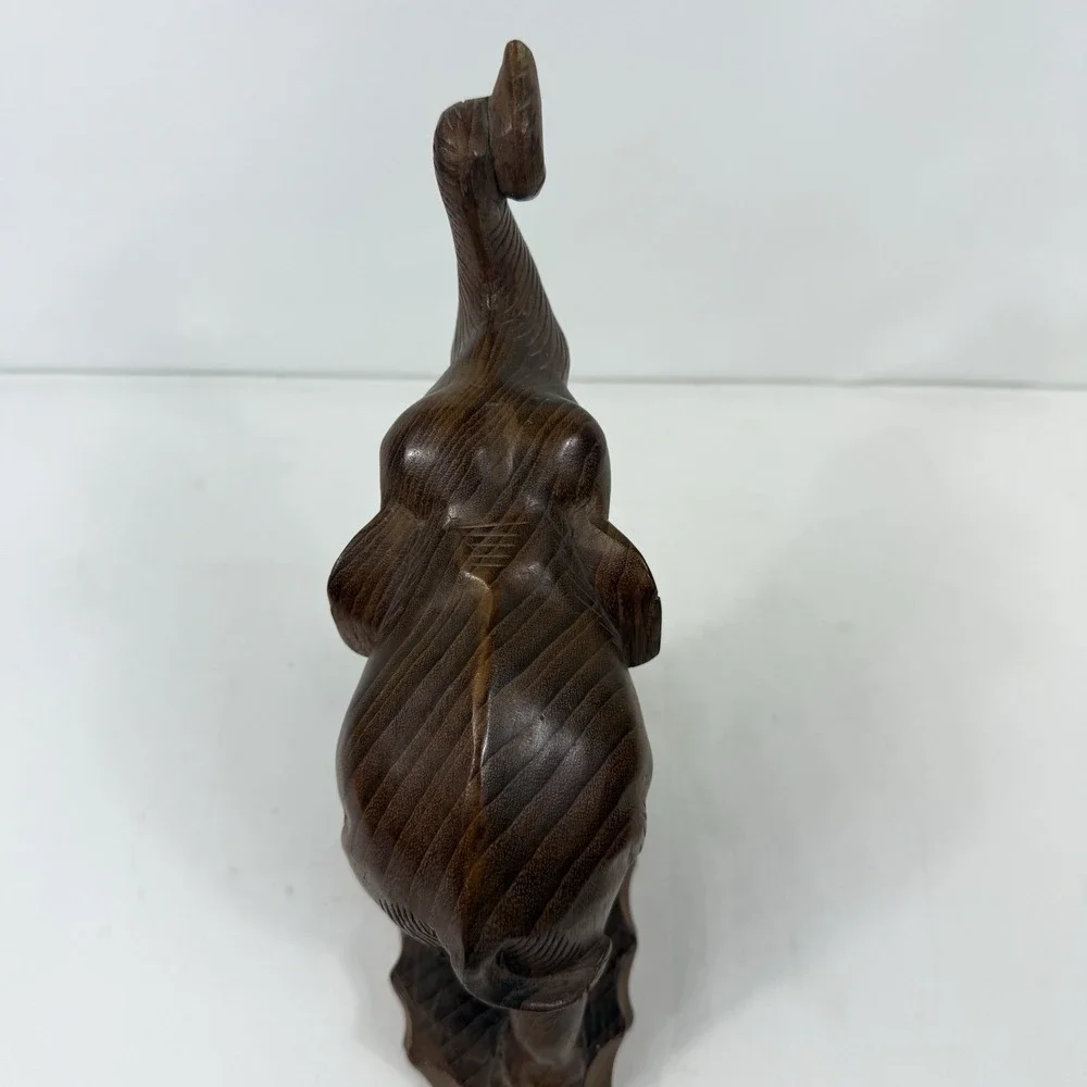 Vintage Hand Carved Wood Elephant Decor Solid Teakwood‎ Home Shelf Thailand